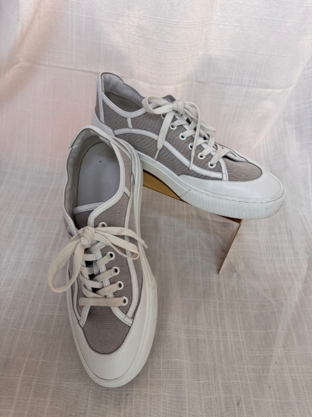 Hermes Get Men's Sneakers in Canvas and Calfskin Size 9 - Picture 6 of 8